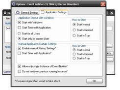 Event Notifier 1.2 Application Settings