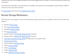 Evercookie Screenshot 1