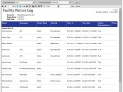 eVisitorPass Facility Visitors Log