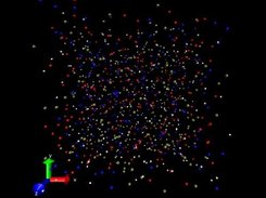 Screenshot from VMD visualising a simulation. (No Bonds)