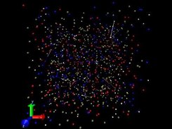 Screenshot from VMD visualising a simulation. (With Bonds)