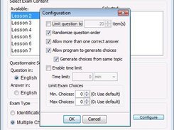 Configure Exam (Multiple Choice)