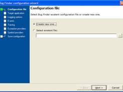 Bug Finder configuration wizard (page 1)