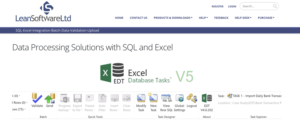 Excel Database Tasks (EDT) Screenshot 1