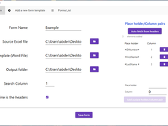 Configuring  a new form in the app