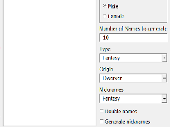 ExcellentWriter: Name generator