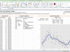 Screenshot of the local linear regression (including plot) inside Excel.  Requires sm package on remote server.