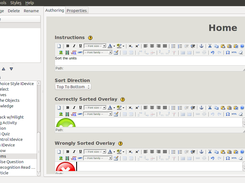 Graphical editing of various eLearning interaction templates