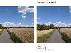 Extracting and displaying embedded thumbnail
