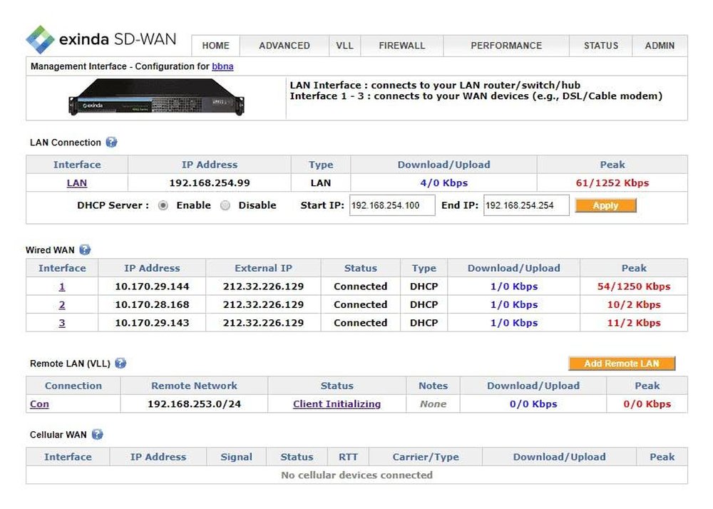 Exinda SD-WAN Screenshot 1