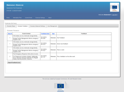 The users may leave feedback for an event which is presented to the exercise moderators in this page.