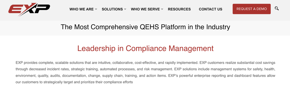 EXP Compliance Management Screenshot 1