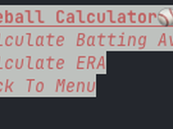 Baseball Calculator
