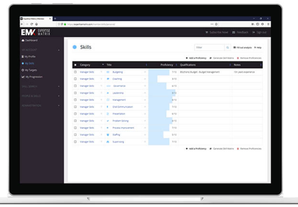 Expertise Matrix Screenshot 1