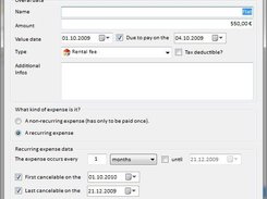 The form to edit or create an expense.