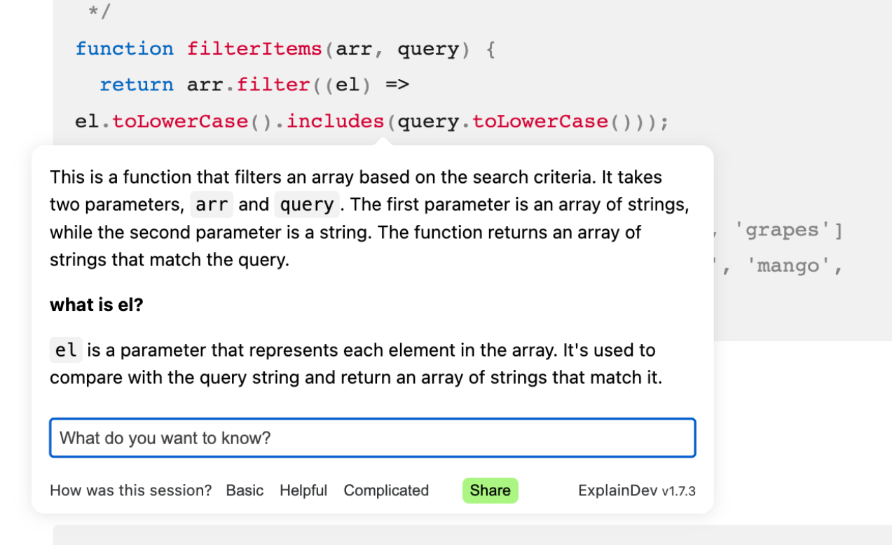 ExplainDev Screenshot 1