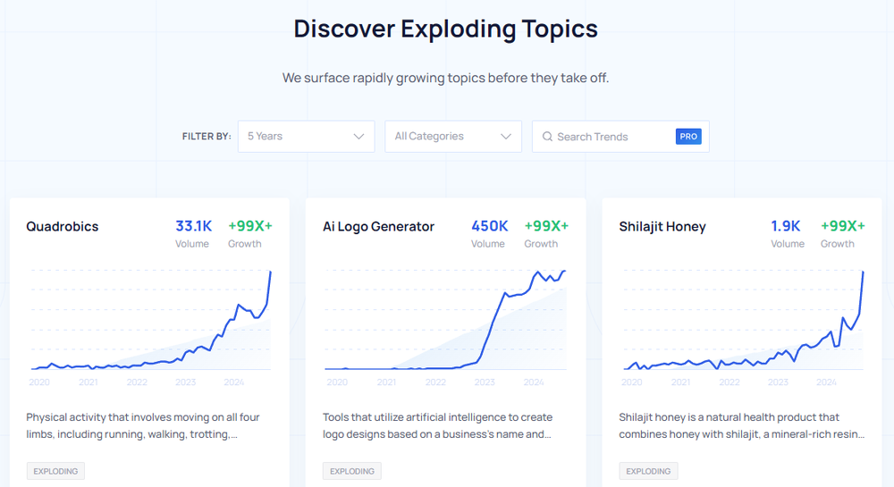 Exploding Topics Screenshot 1