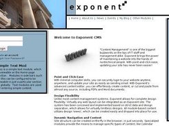 Default installation with the ExponentCMS.org theme