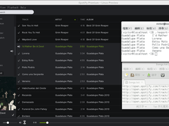 Songs selected converted to text in the terminal