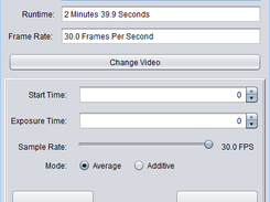 Exposure From Video - Settings Screen