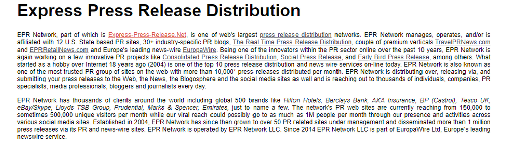 Express Press Release Screenshot 1