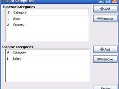 2. Edit Categories Window