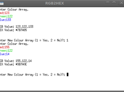 RGB2HEX running on Ubuntu 10.4 a Debian GNU/Linux based operating system (An example of a program using EFL)
