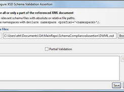 XSD Schema Compliance Assertion configuration screen