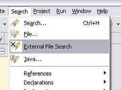 External File Search menu