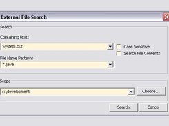 External File Search dialog