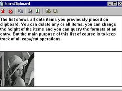 ExtraClipboard main window showing two clipboard entries