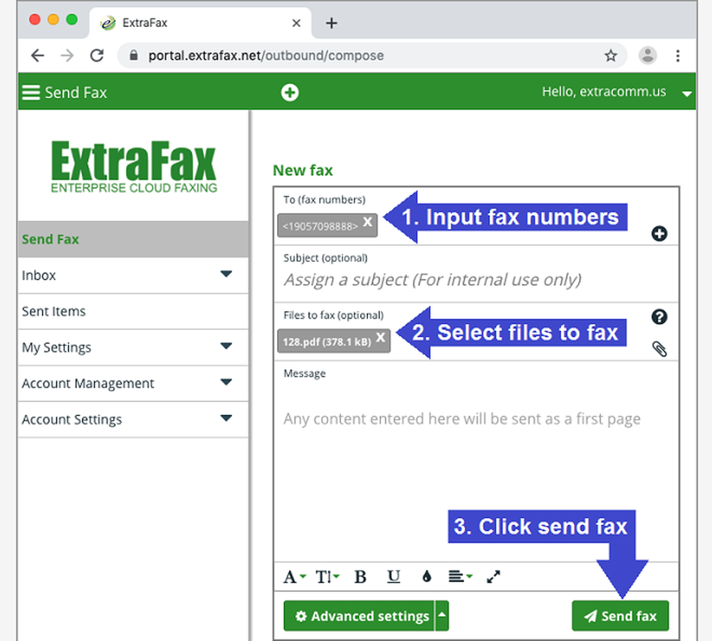 ExtraFax Screenshot 1