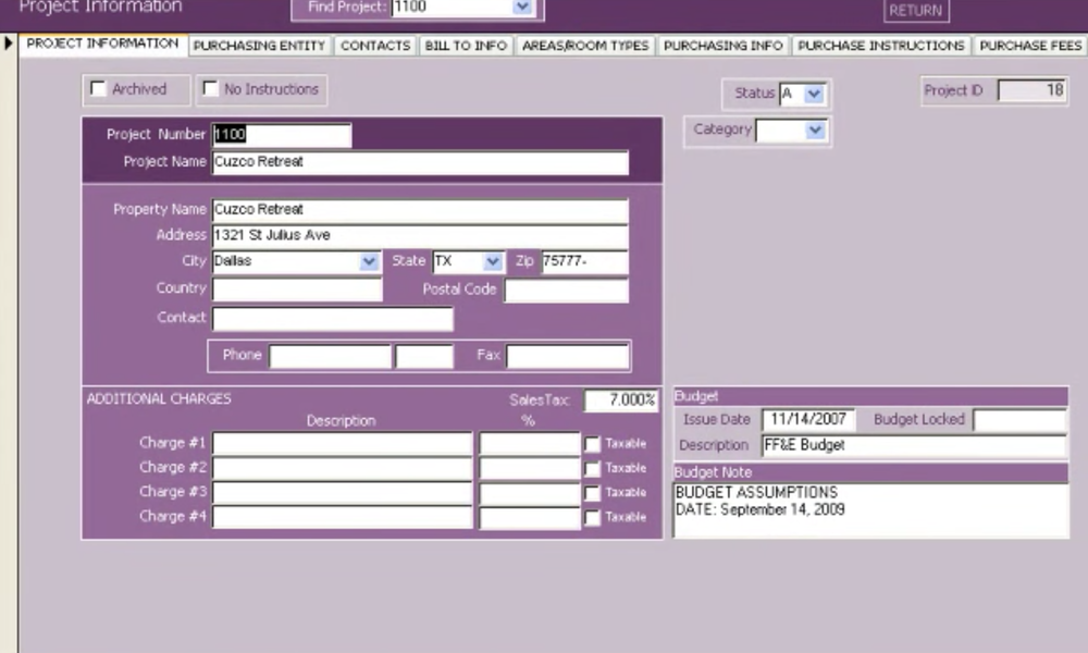 Exxpedite Design Purchasing System Screenshot 1