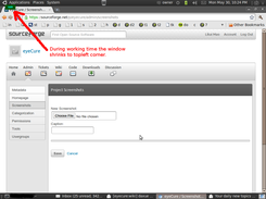 During working time, a tiny popup counting-down window at top-left corner for 1000 seconds without disturbing your work. The times, positions, sizes and colors of both windows were chosen best for me. Sure you can modify them for your own preferences.