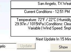 Weather Options Dialog