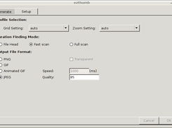 Setup page of the GUI