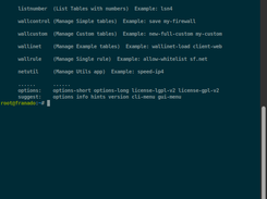 fwiptables options-short