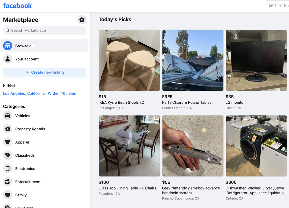 Facebook Marketplace Screenshot 1