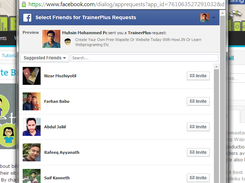 Facebook Friends Invite Option