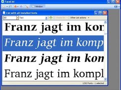 FaceList main window with an open List window