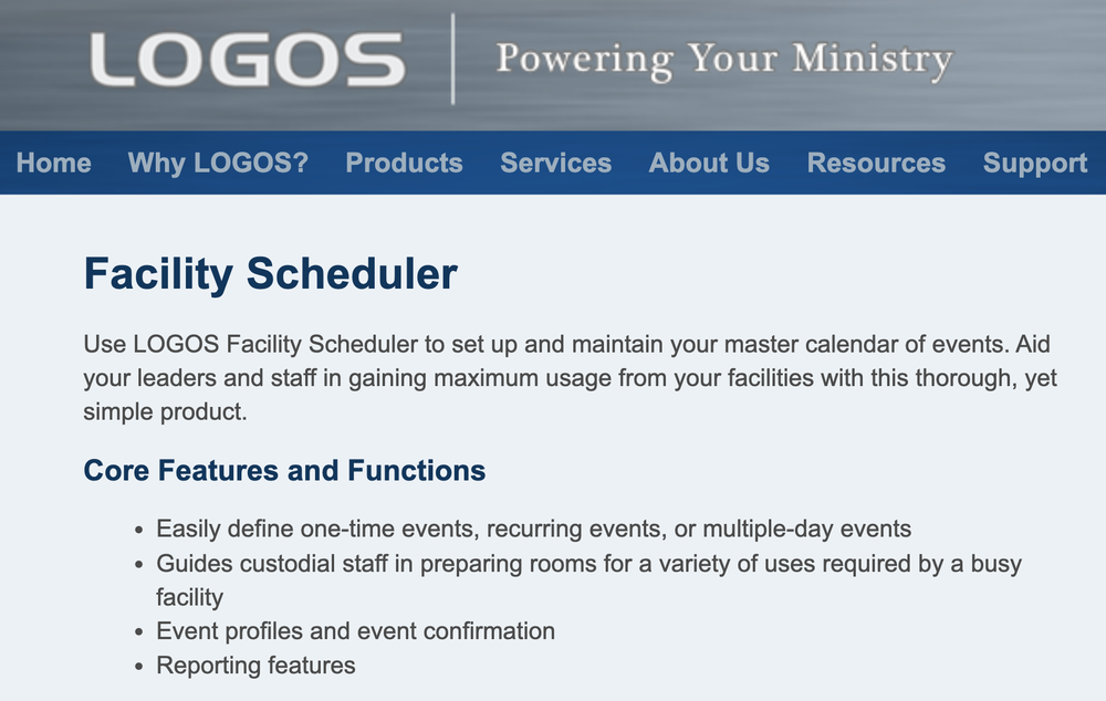 Facility Scheduler Screenshot 1