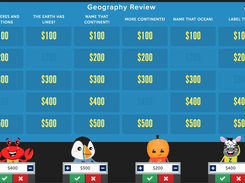 Factile Game Board for Jeopardy style game