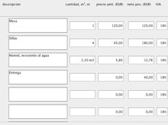 Facturación - formulario