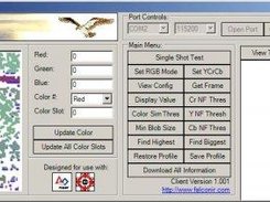 A screenshot of the client when setting up to track a target