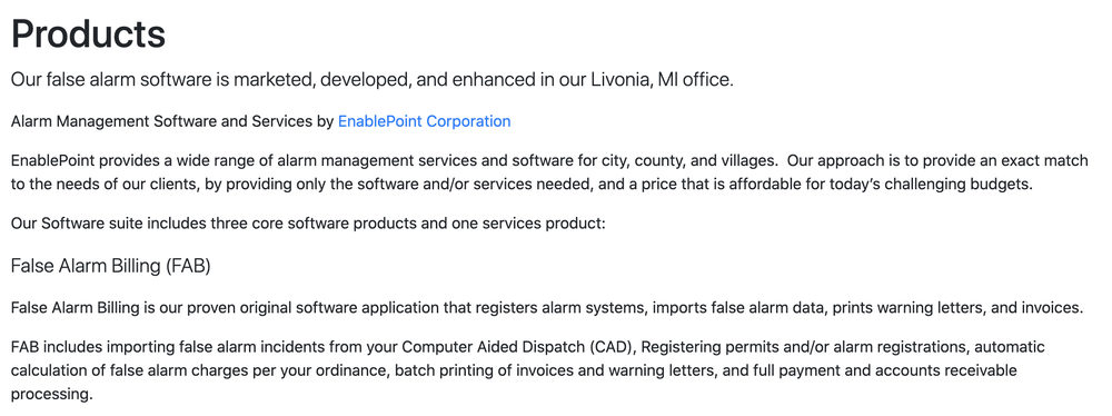 False Alarm Billing and Tracking Screenshot 1