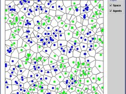 Segregation Model with irregular grid (at end of simulation)