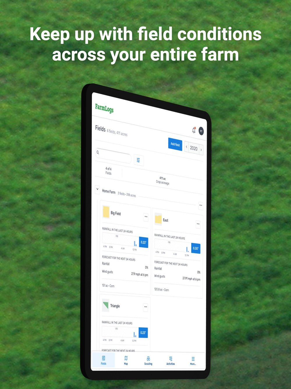 Keep up with field conditions across your entire farm