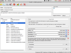 Total99 is the main graphical user application for using FARSA. With Total99 it is possible to create and set up new experiments, run it and configure test conditions for successive analysis of robot's learned skills. From the graphic interface it is possible to change almost any parameter of the setup, and to load FARSA plugins.