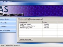 The FAS management interface with German UI