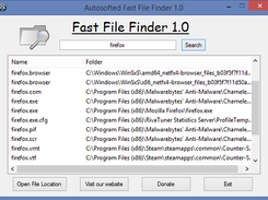 A listing of the results from a search